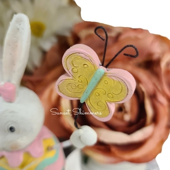 Retired Johanna Parker Easter Bunny w/ Butterfly Retro Vintage Style New - Picture 3 of 8